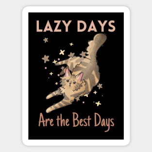 Lazy Days are the Best Days - Amber Norwegian Forest Cat Magnet